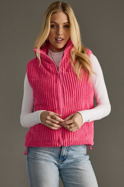 Corduroy Drawstring Pocket Vest