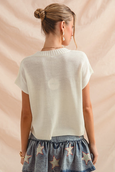 American Flag Sweater Top