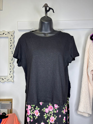 Classic Black Raw Edge Tee