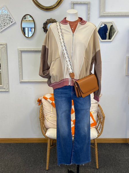 Color Block Bomber Jacket