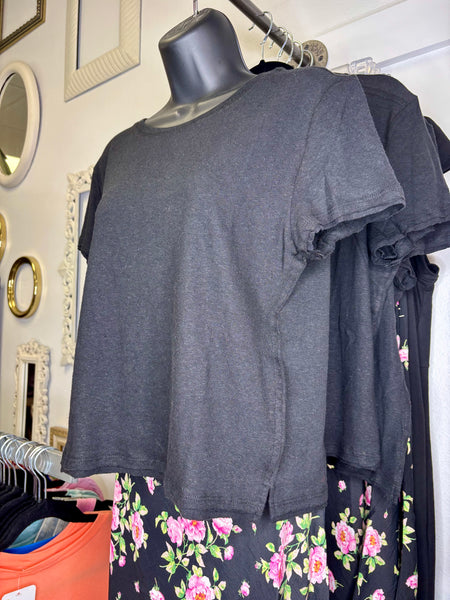 Classic Black Raw Edge Tee