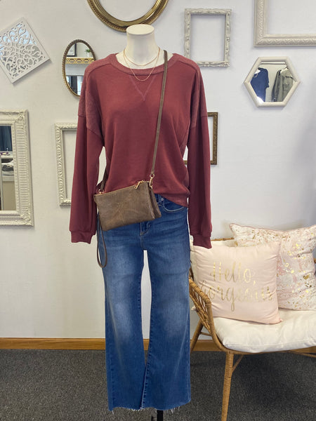 Terry Knit Pullover Sweatshirt