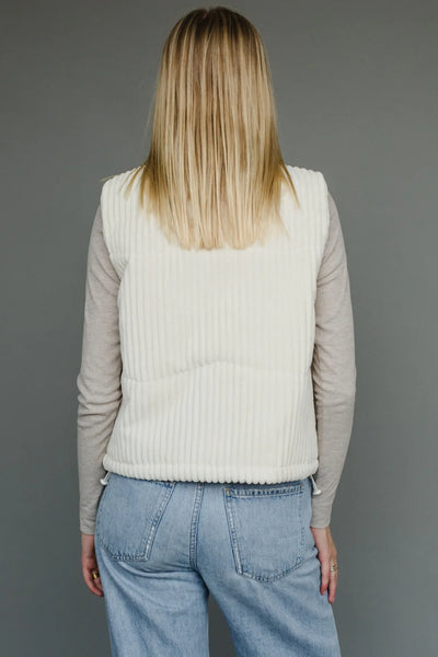 Corduroy Drawstring Pocket Vest