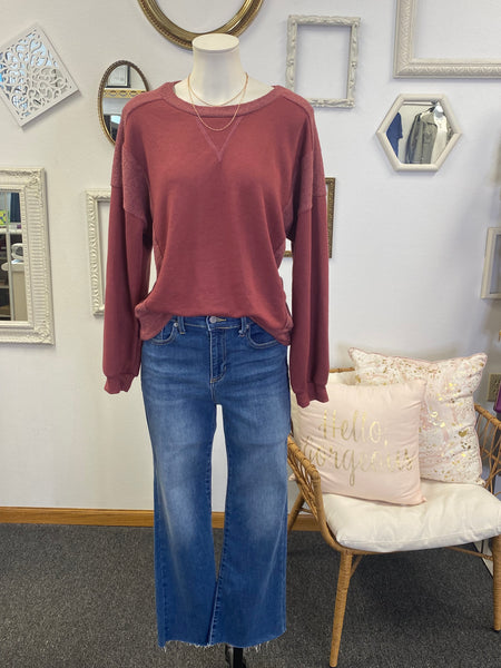 Terry Knit Pullover Sweatshirt