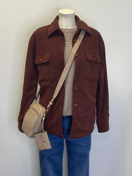 Reversible Corduroy Plaid Shacket