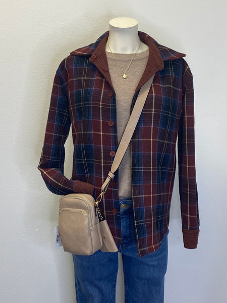 Reversible Corduroy Plaid Shacket