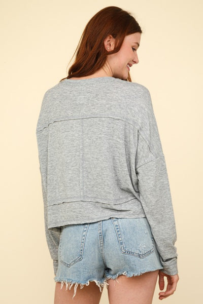 Casual Knit Pocket Top