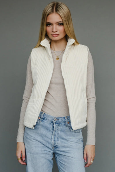Corduroy Drawstring Pocket Vest
