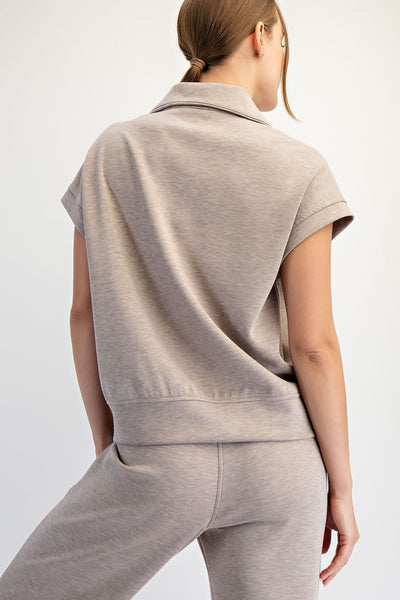 Scuba Quarter Zip Short Sleeve Top