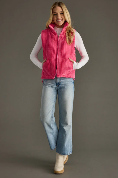 Corduroy Drawstring Pocket Vest