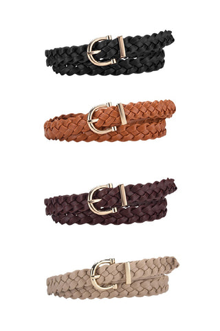 Braided Woven Weave Buckle Belt