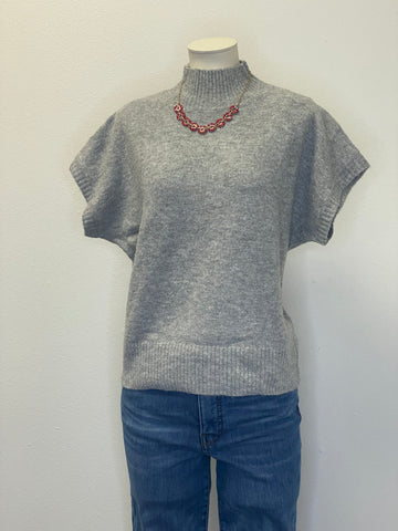 Mock Neck Short Sleeve Sweater