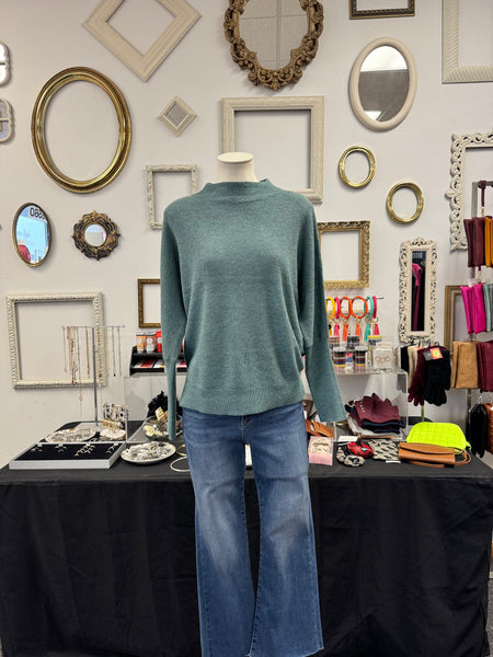 Cashmere-Like Mock Neck Sweater