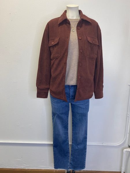 Reversible Corduroy Plaid Shacket