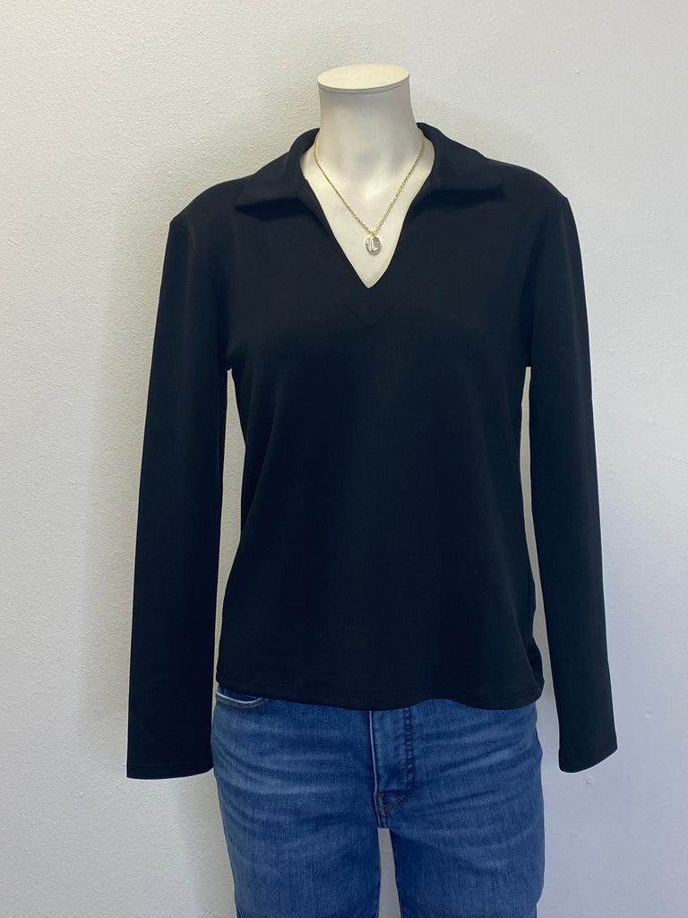 Scuba V-Neck Long Sleeve Top