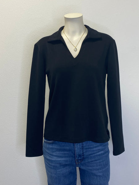 Scuba V-Neck Long Sleeve Top