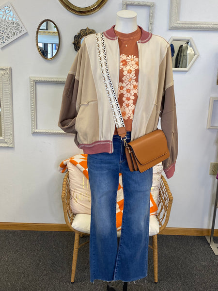 Color Block Bomber Jacket