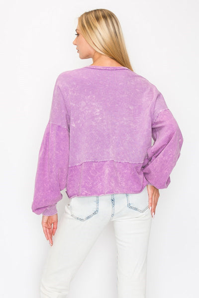 Mineral Wash V-Neck Sweatshirt