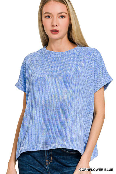 Chenille Short Sleeve Sweater