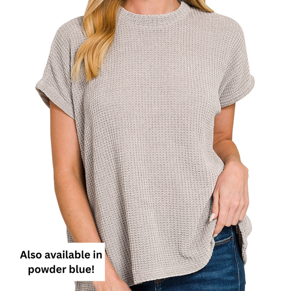 Chenille Short Sleeve Sweater