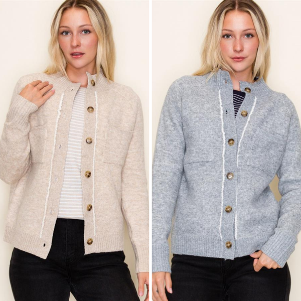 Sherpa Lined Sweater Jacket