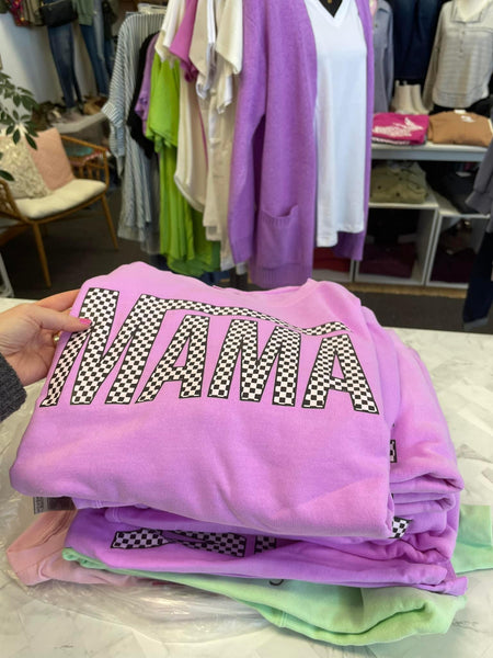 Mama Checkered Sweatshirt