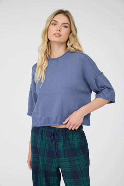 Exposed Seam Drop Shoulder Sweater