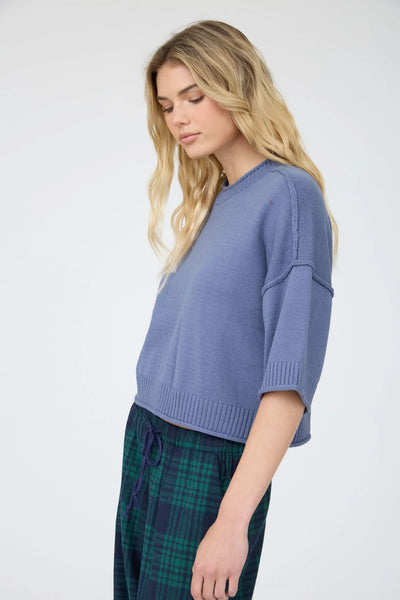 Exposed Seam Drop Shoulder Sweater