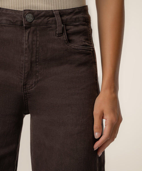 KUT Meg Wide Leg Chocolate