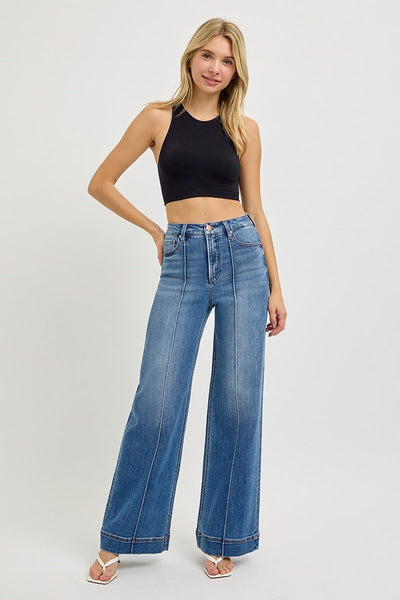 Risen Tummy Control Pintuck Jeans