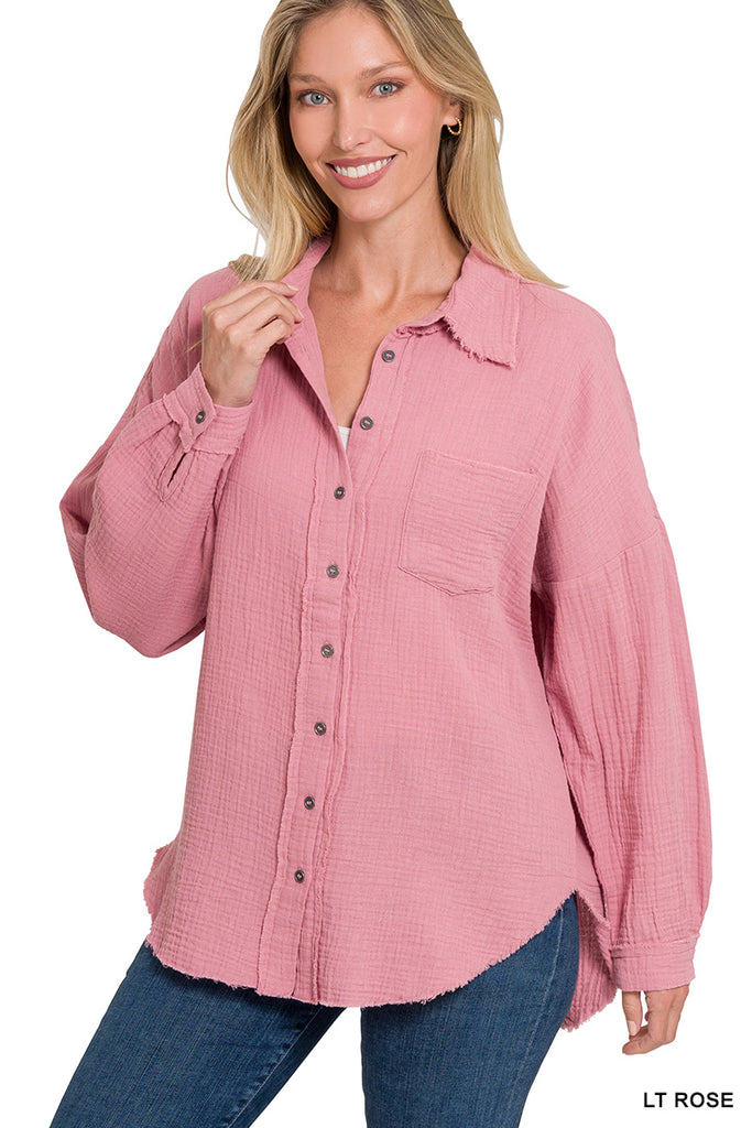 Gauze Button Up Shirt