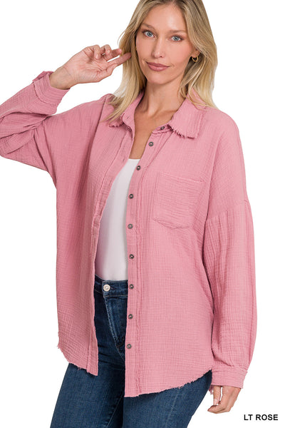 Gauze Button Up Shirt