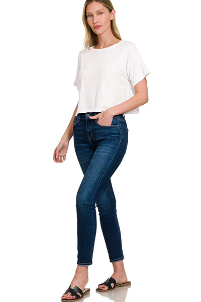 Ribbed Short Sleeve Crop Top
