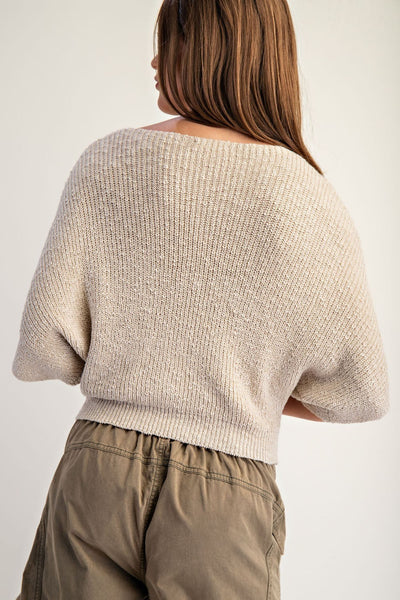 Half Dolman Sleeve Knit Sweater