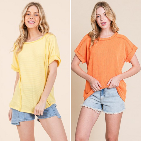 Corded Short Sleeve Top