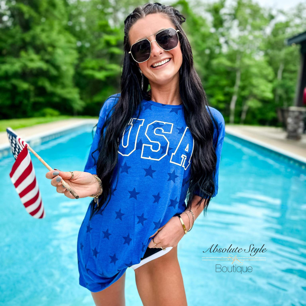 USA Blue Stars Graphic Tee