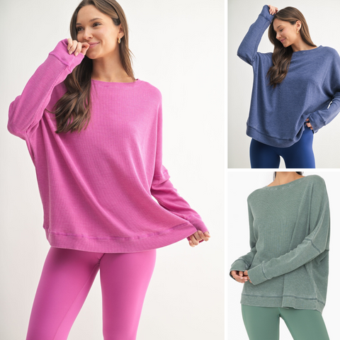 Waffle Ribbed Pullover