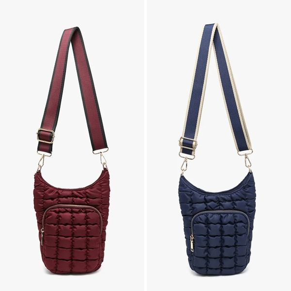 Quilted Puffer Water Bottle Crossbody Bag