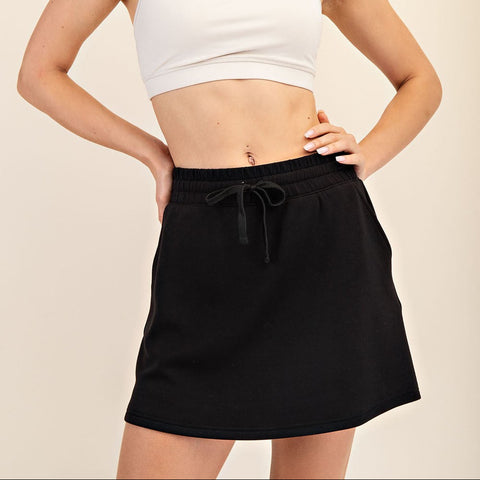 Scuba Drawstring Pocket Skort
