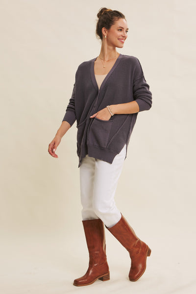 Slouchy Button Cardigan
