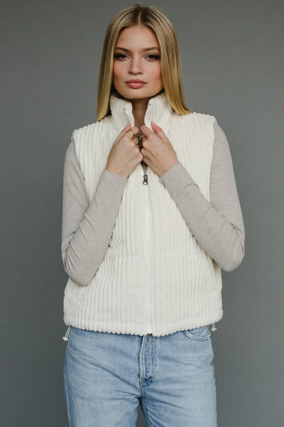 Corduroy Drawstring Pocket Vest