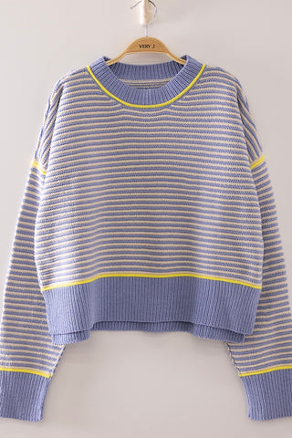 Chenille Neon Striped Sweater