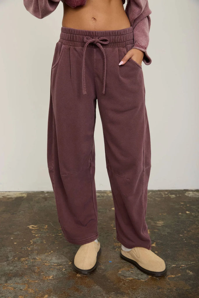 Smocked Waist Barrel Sweatpants
