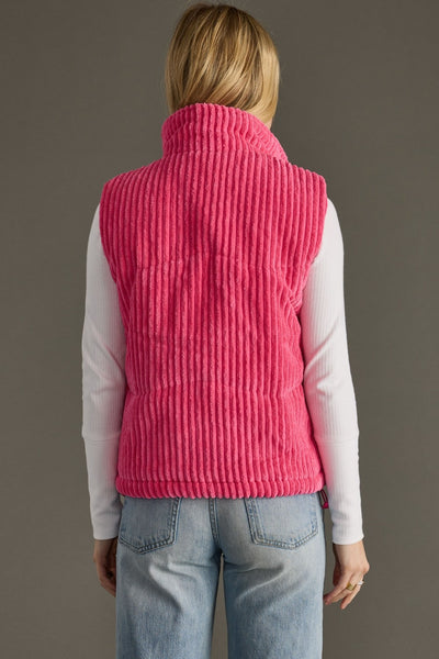 Corduroy Drawstring Pocket Vest