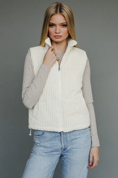 Corduroy Drawstring Pocket Vest