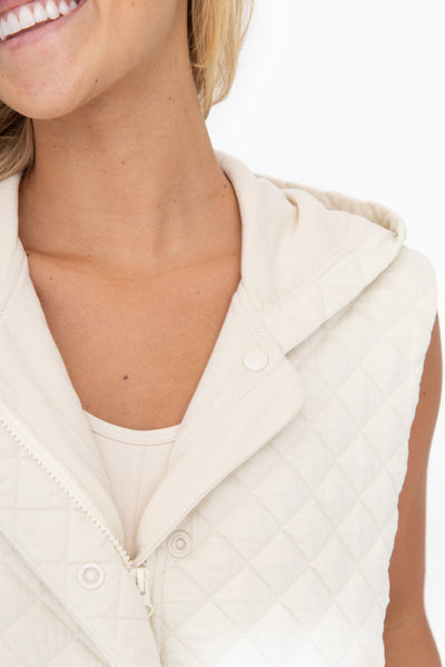 Longline Quilted Vest Mono B