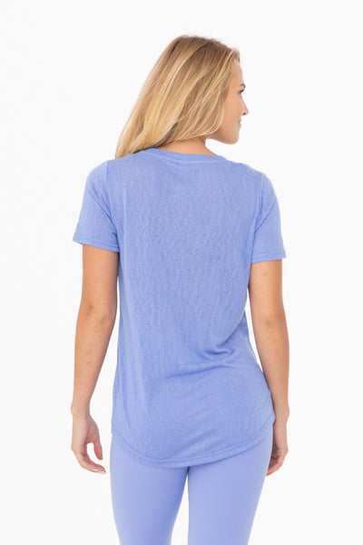 Slub V-Neck Short Sleeve Top