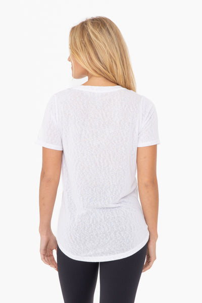 Slub V-Neck Short Sleeve Top