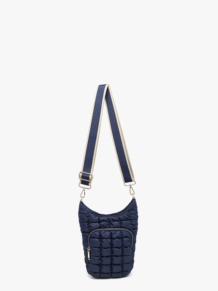 Quilted Puffer Water Bottle Crossbody Bag