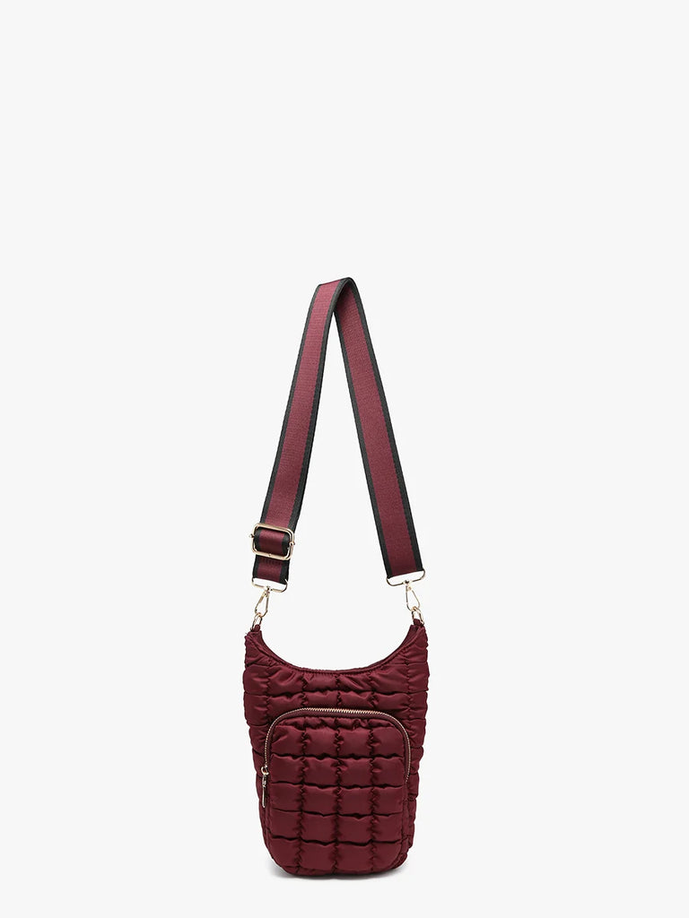 Quilted Puffer Water Bottle Crossbody Bag